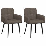 vidaXL - Eetstoelen - 2 st - Kunst Suède Leer - Donkergrijs - 59x56,5x85cm