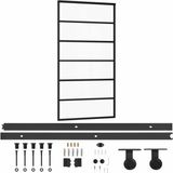 vidaXL Schuifdeur met beslag, veiligheidsglas (ESG) en aluminium, 102x205 cm