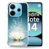 Cokitec Versterkte hoes voor Xiaomi Redmi Note 14 4G witte lotusbloem