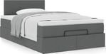Maison Exclusive - Lit plateforme avec matelas, gris foncé, 120x200 cm, textile