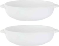 Cosy&Trendy Billiet - Vanlaere 2x Witte serveerschalen van porselein 19,5 cm rond