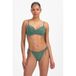 Beachlife Brazilian bikini bottom with lurex and texture green