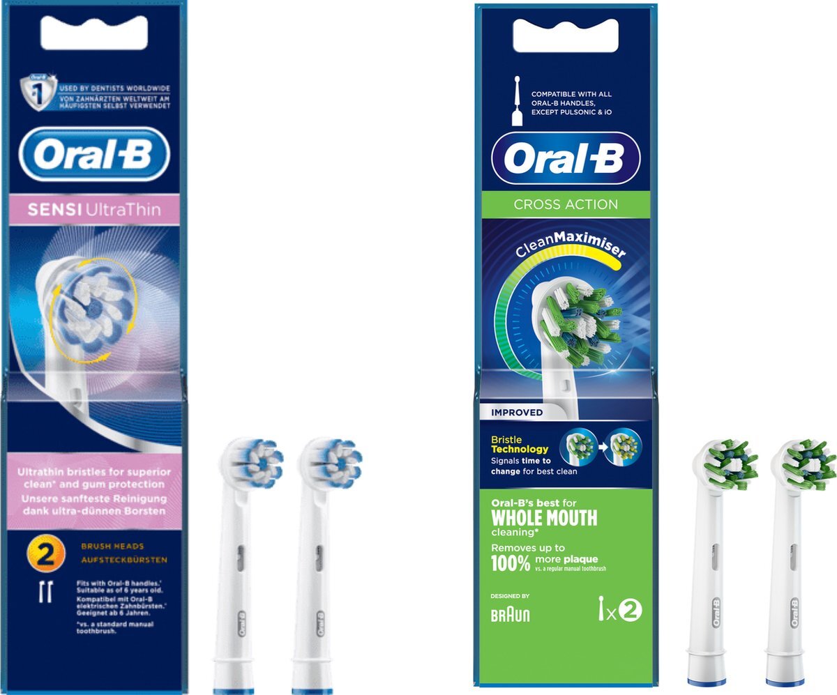 Oral-B ORAL-B - Opzetborstels - SENSI ULTRA THIN + CROSS ACTION - Elektrische tandenborstel borsteltjes - Voor een stralend gebit - COMBIDEAL