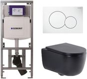 Geberit QeramiQ Dely Swirl Toiletset - Noir mat