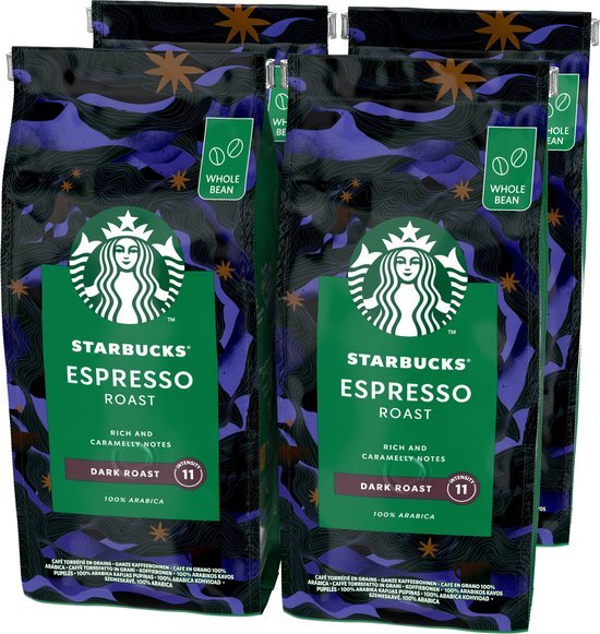 STARBUCKS Espresso Dark Roast koffie - koffiebonen - 4 zakken à 450 gram