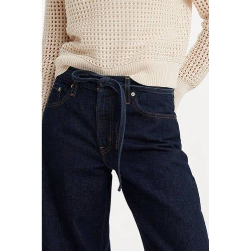 Levi's high waist wide leg jeans dark blue denim