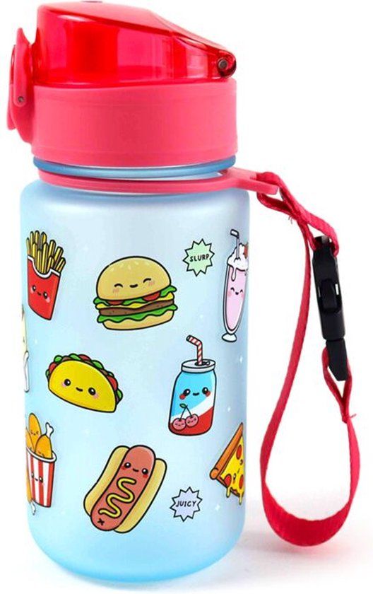 Foodiemals Kinder Drinkfles - Rood/Blauw - 350ml