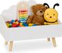 Merkloos Relaxdays speelgoedkist, wolkvorm, 45 x 58 x 28 cm, wit
