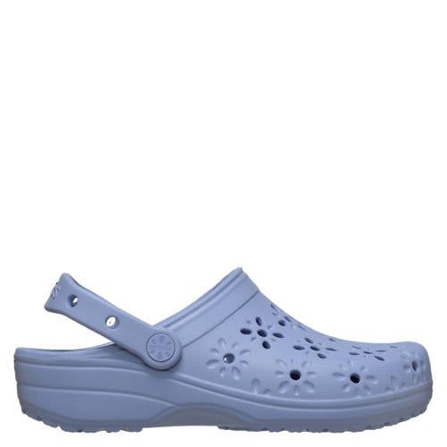 Crocs Classic floral cut out clogs blauw