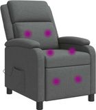 vidaXL Relaxstoel Donkergrijs Stof