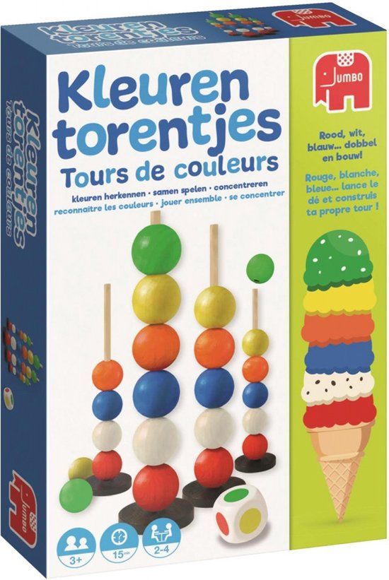 Jumbo Kleurentorentjes - Kinderspel - Kleuren Leren - Educatief spel - 3+ jaar