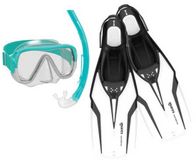 Mares Aquazone Nateeva Keewee Set met duikmasker, mondstuk, zwemvliezen voor volwassenen, wit, S/M