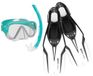 Mares Aquazone Nateeva Keewee Set met duikmasker, mondstuk, zwemvliezen voor volwassenen, wit, S/M