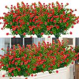 ArtBloom Kunstbloemen voor buiten, uv-bestendige kunstmatige buxusplanten, kunstmatig groen voor binnen en buiten, voor hangmanden, tuin, veranda, vensterbank, bruiloft, landelijke decoratie, 6