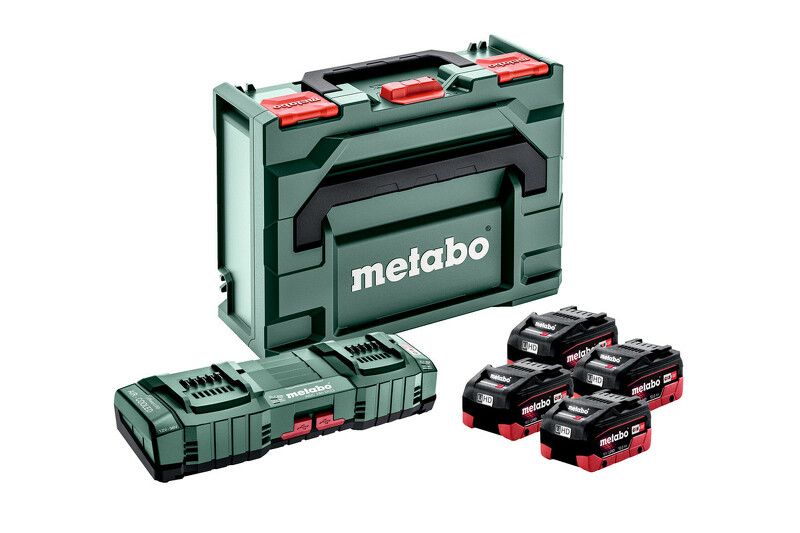 Metabo 18V Li-Ion Accu Starterset (4x LiHD 10Ah) + Duolader ASC 145 In MetaBOX