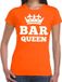 Bellatio Decorations Oranje Bar Queen shirt dames - Oranje Koningsdag kleding L