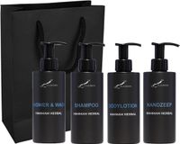 Claudius Cosmetics B.V. Hammam Herbal Complete Gift Set - 4 Stuks - Shower & Wash, Shampoo, Bodylotion, Handzeep - 300 ml per fles - Luxe Gift Tas - Unisex - Rozemarijn & Eucalyptus