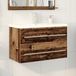 vidaXL Meuble sous lavabo pour salle de bain 2 pièces Vieux bois