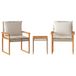 vidaXL 3-delige Bistroset met kussens, poly rattan en acaciahout, gemengd beige