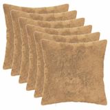 vidaXL Kussensloop 6 st HEERLEN Taupe 45 x 45 cm Nep Konijnenbont