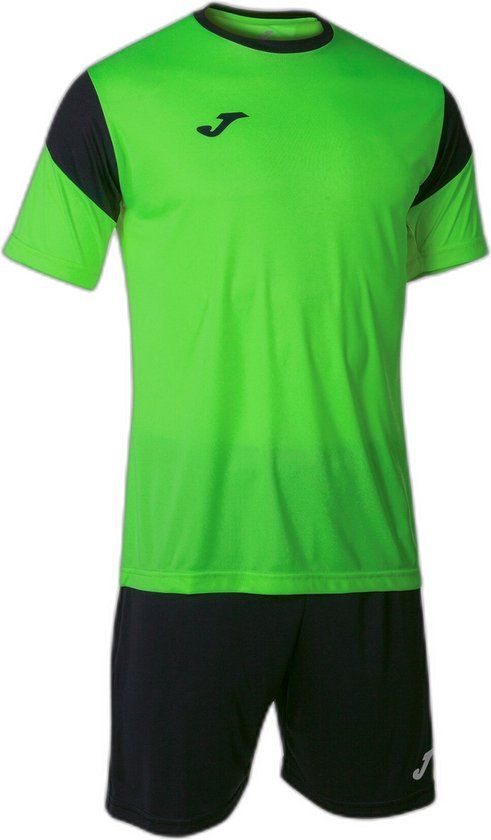 Joma Phoenix Voetbalset Korte Mouw Kinderen - Fluo Groen / Zwart - Maat 152
