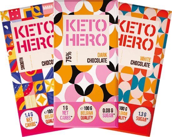 KETO HERO Mix Keto Chocolade Voordeelpakket - 3 x 100g
