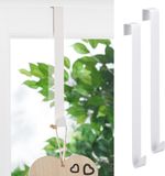CEPEWA Deurhaken voor keuken kastdeuren - 4x stuks - wit - 30 cm - handdoekhaakjes