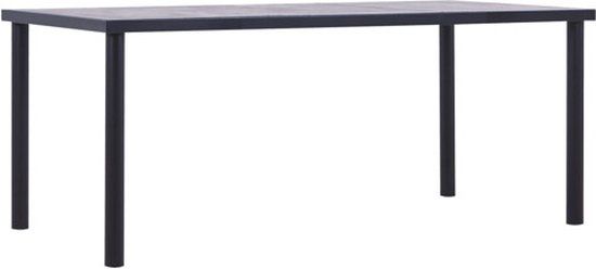 VidaXL Eettafel 180x90x75 cm MDF Zwart en Betongrijs