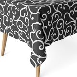 ECOMMERC3 Vlekafstotend tafelkleed voor rechthoekige tafel, afmetingen 300 x 140 cm, vuilafstotend, extra zacht en waterdicht, zwart