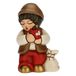 THUN - Kribbe 2022 – kinderkerststalfiguur met appel van keramiek, handbeschilderd, versie rode jurk – klassieke kerststal – 4,3 x 3 x 6,5 cm H