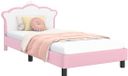 vidaXL Lit pour enfant avec tête de lit Rose 90 x 200 cm PU