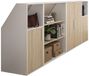 Vente-unique Meuble sous pente avec 4 portes, 2 étagères et 2 niches - Blanc et naturel - ADEZIO