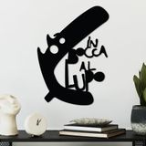 Stijlvol zwart decoratief metalen wandaccessoire, 40 x 56 cm, 100% metaal, 1,5 mm dik, perfect voor moderne woondecoratie en unieke touch