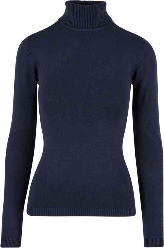 Urban Classics Ladies Knitted Turtleneck Sweater - Donkerblauw - XL