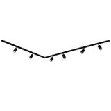 BRILONER - Complete rail voor railsysteem, 6x GU10 spots draaibaar, L-vormig, railsysteem plafond, spotrail, plafondlamp, spot, 3m, zwart
