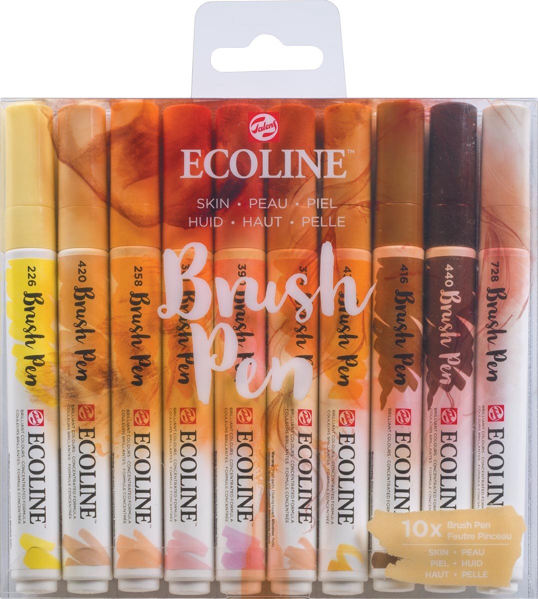 Talens Brushpen Ecoline Huid blister à 10 stuks assorti | 3 stuks