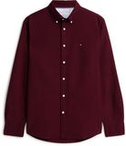 Tommy Hilfiger Heren Lange Mouwen Shirt Bordeaux XXL
