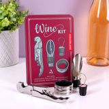 Kikkerland Set d'accessoires pour vin rétro