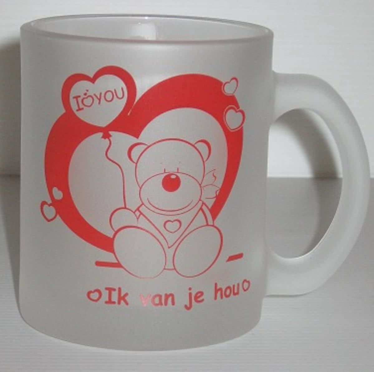 Gifa Kwikki bierglas Ik van je hou - Valentijn