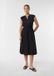 Comma - Robe mi-longue en popeline avec encolure en V et ceinture élastique - Noir - Taille 36