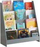 SoBuy Kinderboekenkast, Kinderboekenplank Opbergplank met 4 Open Vakken 80x30x88cm, Grijs, KMB32-HG