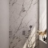 Brauer Brushed Carving Thermostatische Regendoucheset Inbouw - Hoofddouche 20 cm - Rechte Wandarm - 3 Weg - Handdouche 3 Standen - Doucheslang - Wandaansluitbocht - Rvs
