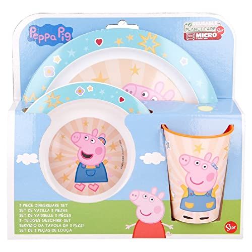 ALMACENESADAN Peppa Pig Herbruikbaar Servies - Beker, Bord & Kom - BPA-vrij