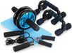 Favorite Things Fitness set - Opdruksteunen - Ab roller/Buikspieren Trainings Wiel - Springtouw - Handknijper - Matje