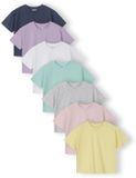 Minoti Meisjes T-shirt 7-pack Korte Mouw Ronde Hals 100% Katoen Meerkleurig Maat 140