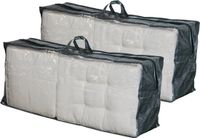 Lesliliving Set van 2x beschermhoezen grijs/groen voor stoelkussens 130 x 50 cm