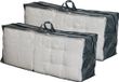 Lesliliving Set van 2x beschermhoezen grijs/groen voor stoelkussens 130 x 50 cm