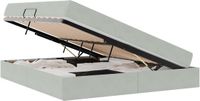 vidaXL Opbergbed met matras, lichtgrijs, 160 x 200 cm, fluweel