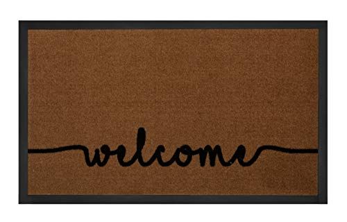 Hanse Home Cozy Welcome - Deurmat - 45x75 cm - Lichtbruin/Antraciet
