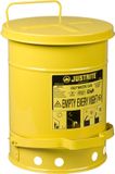 JUSTRITE Vlamdovende Afvalbak Metaal - GEEL 20 liter